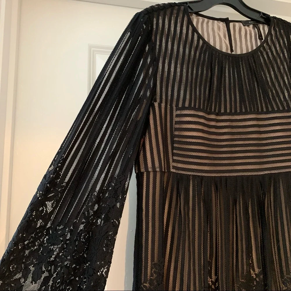 💞3 for $50💞BCBGMAXAZRIA black lace babydoll mini dress size Medium - Picture 9 of 14